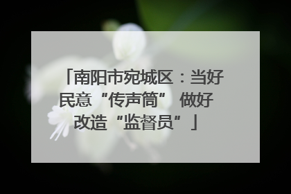 南阳市宛城区：当好民意“传声筒” 做好改造“监督员”