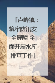 卢峰镇：筑牢防汛安全屏障 全面开展水库排查工作