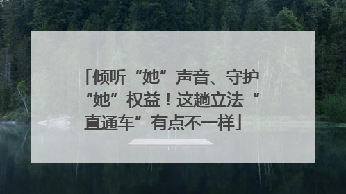 倾听“她”声音、守护“她”权益！这趟立法“直通车”有点不一样