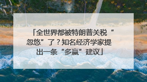 全世界都被特朗普关税“忽悠”了？知名经济学家提出一条“多赢”建议
