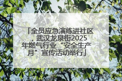 全员应急演练进社区，武汉龙泉街2025年燃气行业“安全生产月”宣传活动举行