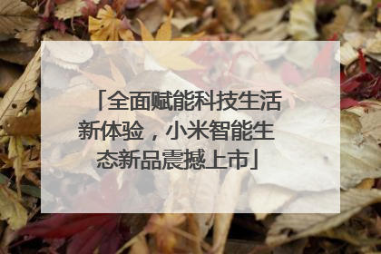 全面赋能科技生活新体验，小米智能生态新品震撼上市