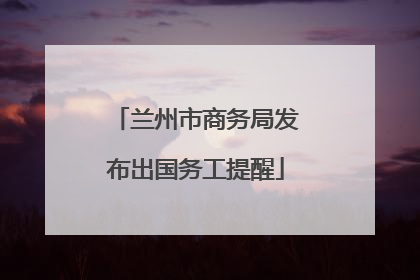 兰州市商务局发布出国务工提醒
