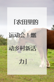 农田里的运动会！燃动乡村新活力
