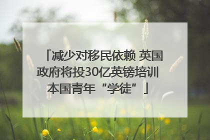 减少对移民依赖 英国政府将投30亿英镑培训本国青年“学徒”
