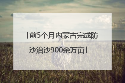 前5个月内蒙古完成防沙治沙900余万亩