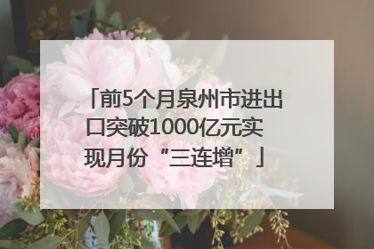 前5个月泉州市进出口突破1000亿元实现月份“三连增”