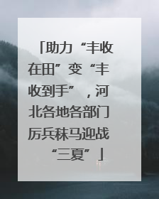 助力“丰收在田”变“丰收到手”，河北各地各部门厉兵秣马迎战“三夏”