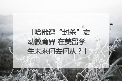 哈佛遭“封杀”震动教育界 在美留学生未来何去何从？