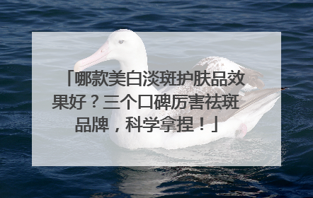 哪款美白淡斑护肤品效果好？三个口碑厉害祛斑品牌，科学拿捏！