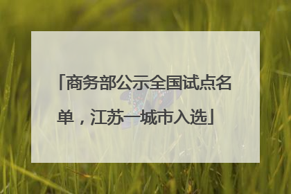 商务部公示全国试点名单，江苏一城市入选