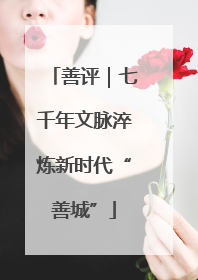 善评｜七千年文脉淬炼新时代“善城”