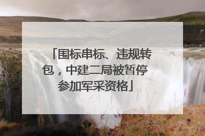 围标串标、违规转包，中建二局被暂停参加军采资格