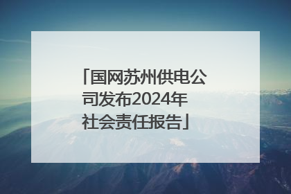 国网苏州供电公司发布2024年社会责任报告