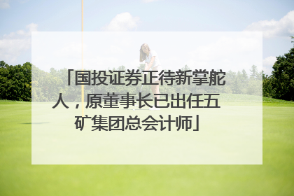 国投证券正待新掌舵人，原董事长已出任五矿集团总会计师