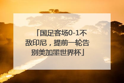 国足客场0-1不敌印尼，提前一轮告别美加墨世界杯