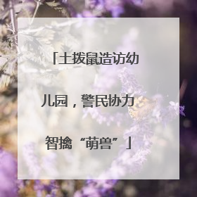 土拨鼠造访幼儿园，警民协力智擒“萌兽”