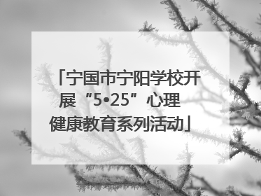 宁国市宁阳学校开展“5•25”心理健康教育系列活动