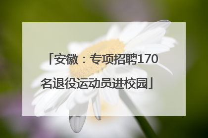 安徽：专项招聘170名退役运动员进校园