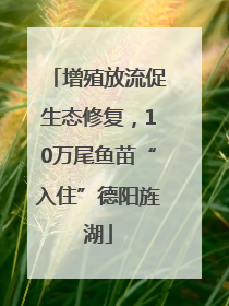 增殖放流促生态修复，10万尾鱼苗“入住”德阳旌湖