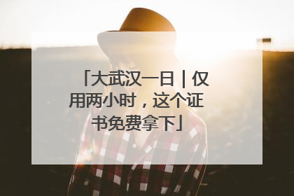大武汉一日｜仅用两小时，这个证书免费拿下
