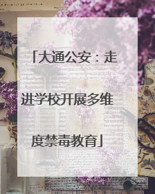 大通公安：走进学校开展多维度禁毒教育