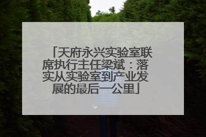 天府永兴实验室联席执行主任梁斌：落实从实验室到产业发展的最后一公里