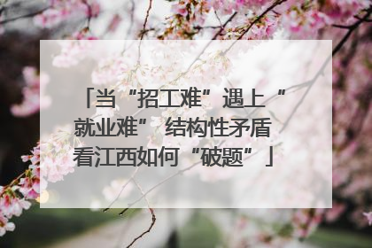 当“招工难”遇上“就业难” 结构性矛盾看江西如何“破题”