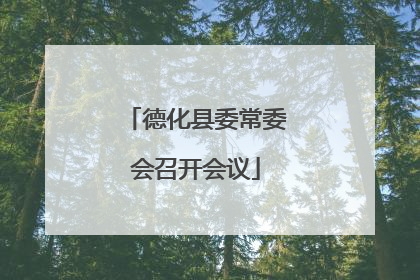 德化县委常委会召开会议