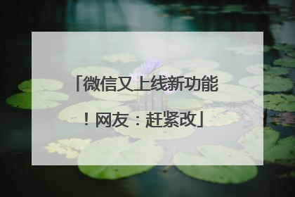 微信又上线新功能！网友：赶紧改
