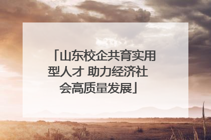 山东校企共育实用型人才 助力经济社会高质量发展