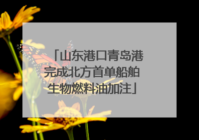 山东港口青岛港完成北方首单船舶生物燃料油加注