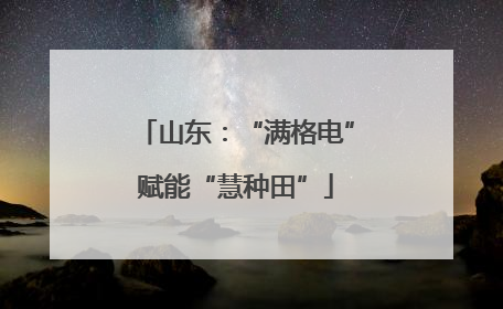 山东：“满格电”赋能“慧种田”