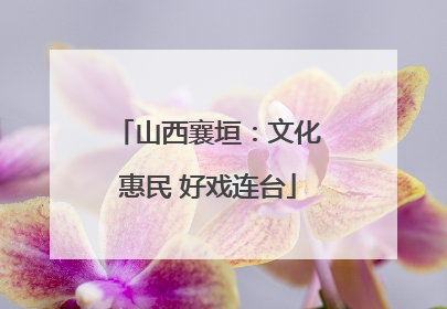 山西襄垣：文化惠民 好戏连台