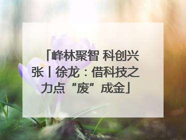 峰林聚智 科创兴张丨徐龙：借科技之力点“废”成金