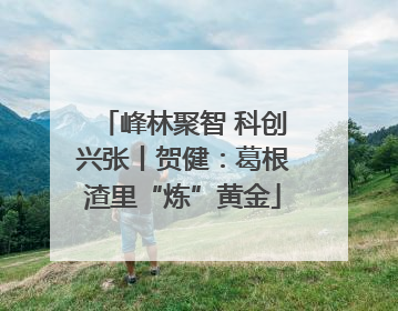 峰林聚智 科创兴张丨贺健：葛根渣里“炼”黄金