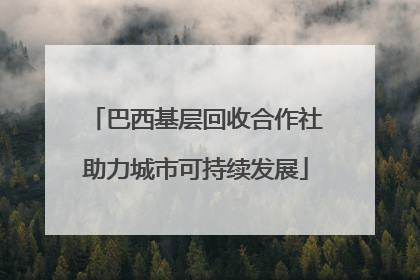 巴西基层回收合作社助力城市可持续发展