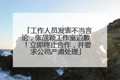 工作人员发表不当言论，张靓颖工作室道歉！立即终止合作，并要求公司严肃处理