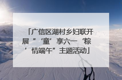 广信区湖村乡妇联开展“‘童’享六一‘粽’情端午”主题活动