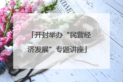 开封举办“民营经济发展”专题讲座