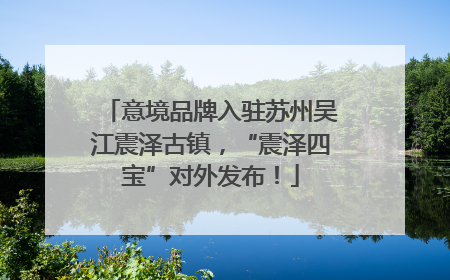 意境品牌入驻苏州吴江震泽古镇，“震泽四宝”对外发布！