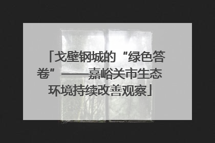 戈壁钢城的“绿色答卷”——嘉峪关市生态环境持续改善观察