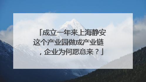 成立一年来上海静安这个产业园做成产业链，企业为何愿意来？