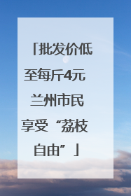 批发价低至每斤4元 兰州市民享受“荔枝自由”