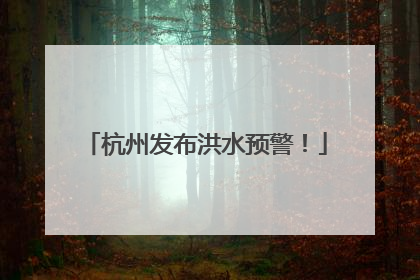 杭州发布洪水预警！