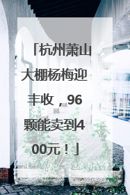 杭州萧山大棚杨梅迎丰收，96颗能卖到400元！