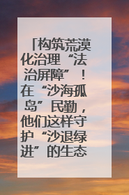构筑荒漠化治理“法治屏障”！在“沙海孤岛”民勤，他们这样守护“沙退绿进”的生态奇迹