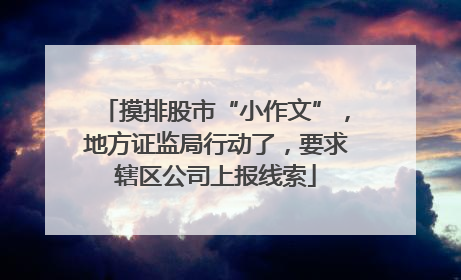 摸排股市“小作文”，地方证监局行动了，要求辖区公司上报线索