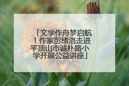 文学作舟梦启航！作家彭绪洛走进平顶山市诚朴路小学开展公益讲座