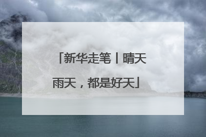 新华走笔丨晴天雨天，都是好天